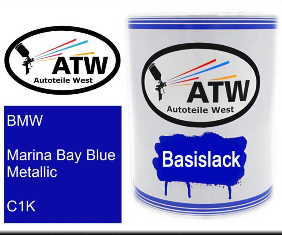 BMW, Marina Bay Blue Metallic, C1K: 1L Lackdose, von ATW Autoteile West.